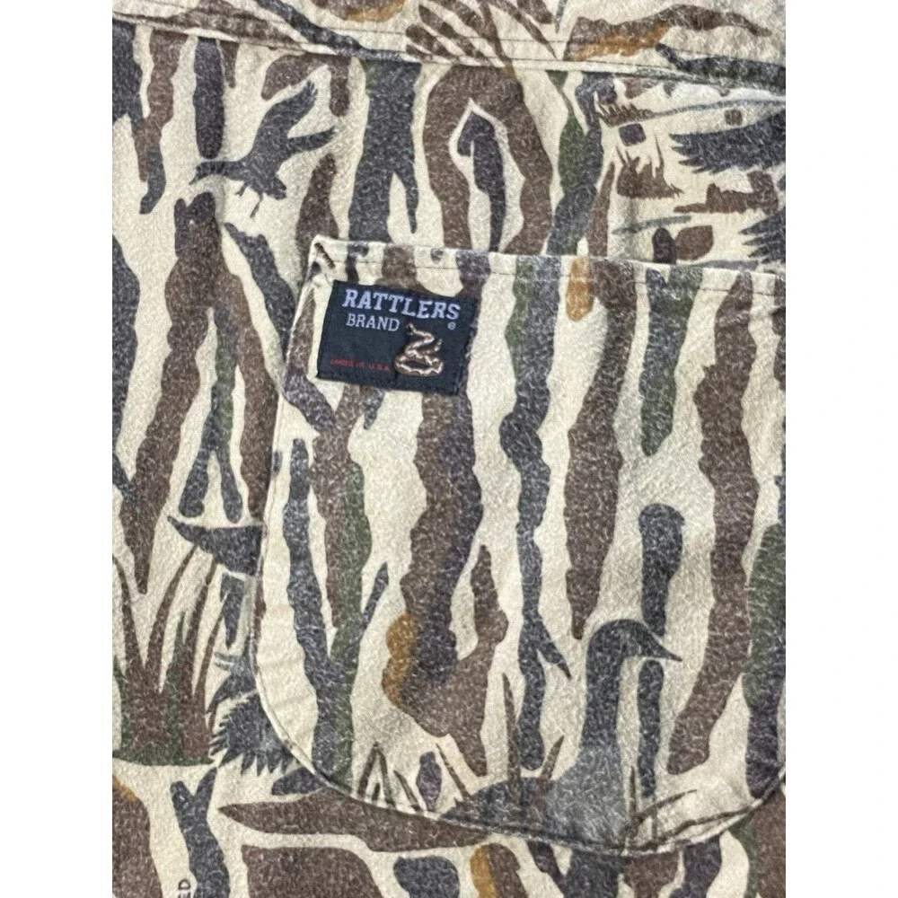 Vtg 90s Rattlers Brand Camo Coveralls Insulated Hunting Suit 3XL Long USA Made